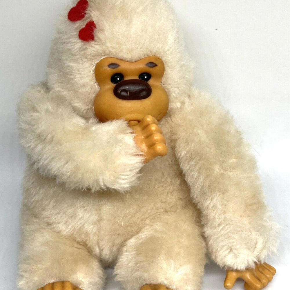 Gorilla Thumb Sucker 7" Plush GONGA Hearts Valentines Day‎ Vintage Russ